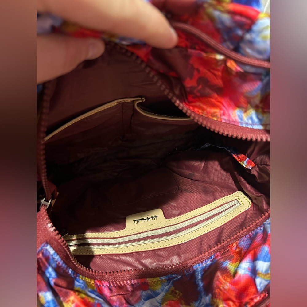 MZ Wallace Red and Blue Quilted Backpack - Picture 3 of 12
